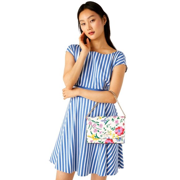 New Kate Spade Carson Garden Bouquet Convertible Crossbody Cream Multi - Picture 2 of 6